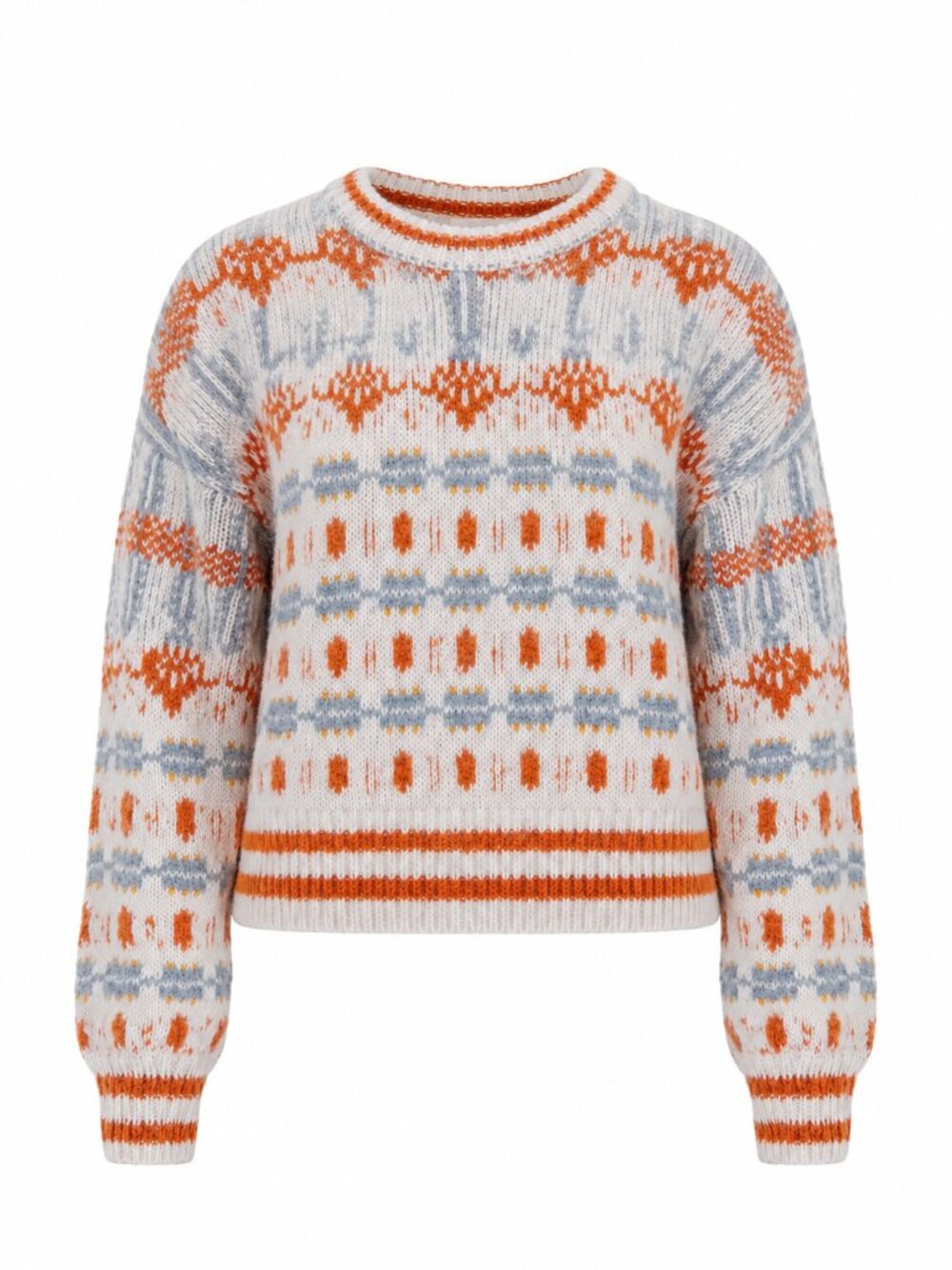 NWT MOTHER THE LONG JACQUARD SWEATER IN CREAM - Picture 4 of 7